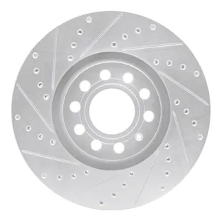 R1 Concepts EDZ-73044L Brake Rotor Drilled and Slotted Silver